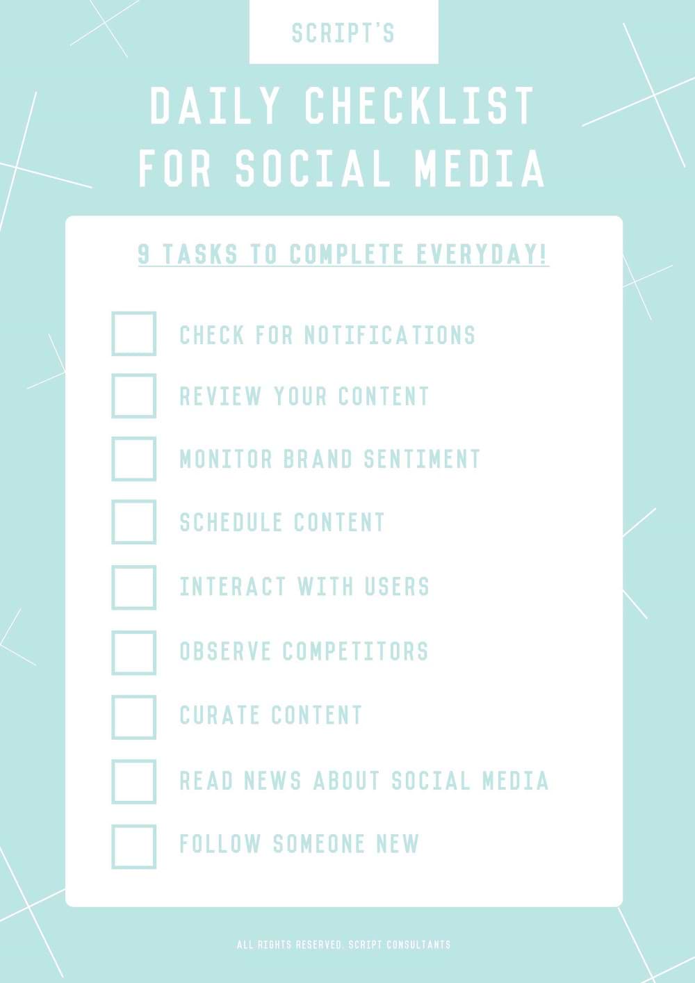 Daily Social Media Checklist